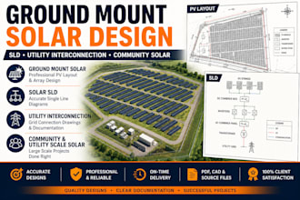 design ground mount solar, sld, utility interconnection  community solar