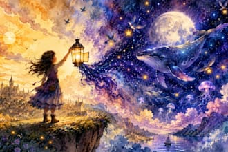 create charming, whimsical watercolor illustrations for childrens storybook