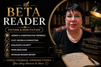 beta read your fiction manuscript and give detailed feedback