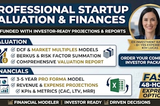 prepare startup valuation reports n pitch deck financial projection for investor