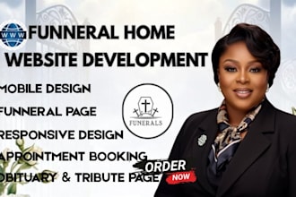design a  custom funeral home website ,with memorial page , obituary listing
