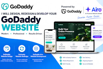 godaddy website redesign godaddy website design, develop godaddy airo website