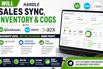 handle sales sync, inventory and cogs with quickbooks xero a2x