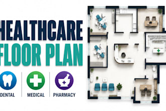 design dental clinic layout, medical office, and pharmacy 2d floor plan
