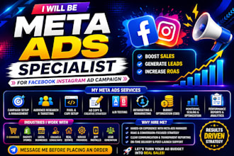 be your meta ads specialist for facebook, instagram ads