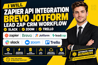do zapier api integration brevo jotform lead zap crm workflow slack zoom trello