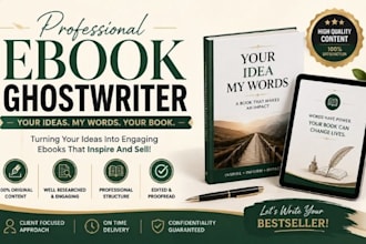 ghostwrite a high quality ebook for kindle and KDP