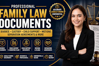 draft divorce, child custody and family law legal documents