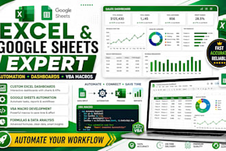 be your excel and google sheets expert for automation dashboards and vba macros