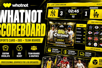 design whatnot, FIFA and uefa scoreboard overlays, team boards and graphics