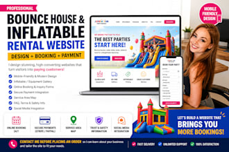 design a bounce house and inflatable rental website with online booking payment
