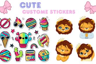 design custom sticker, cute doodle stickers, sticker packs tailored to your need