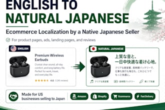 localize ecommerce content into natural japanese