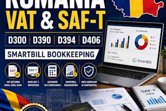 do romania d300 d390 d394 vat d406 saf t and smartbill bookkeeping services