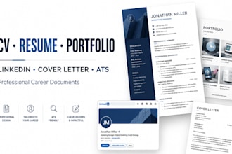 create cv resume portfolio linkedin profile cover letter ats career documents