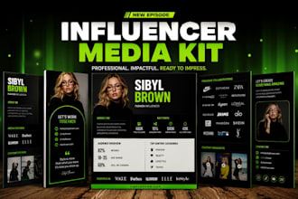 design premium influencer media kit, speaker sheet, epk, press kit, presentation