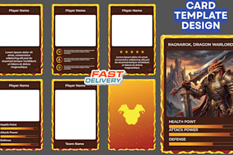 create amazing custom tcg ccg and editable card template, trading card game art