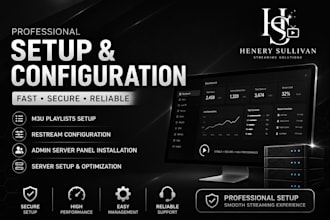 setup m3u playlists, configure restream, admin server, panel installation