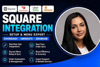 setup square integration doordash ubereats grubhub square menu setup