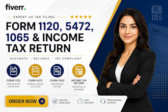 file form 1120, 5472, 1065 and income tax return
