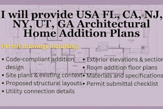 usa fl ca nj ny ut ga architectural home addition plans permit drawings