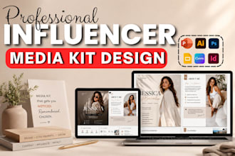 design a social media influencer media kit, press kit, epk, one sheet, brand kit