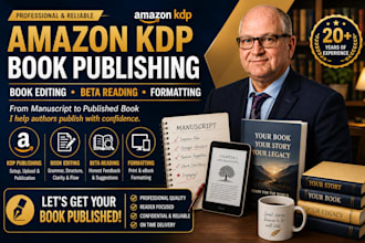 publish your book on amazon kdp, edit, beta read your manuscript, cover design
