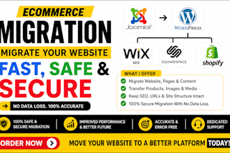 ecommerce migration migrate joomla to wordpress wix squarespace shopify website
