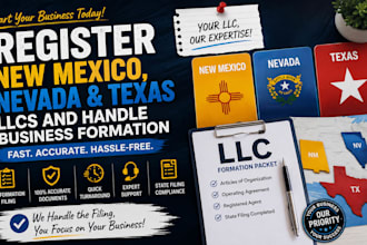 register new mexico nevada and texas llcs and handle business formation