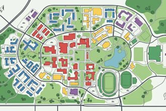design 2d and 3d maps, campus maps, university maps, school and wayfinding maps