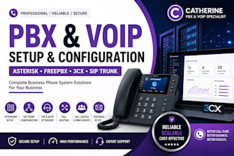 setup and configure pbx voip asterisk freepbx 3cx and sip trunk