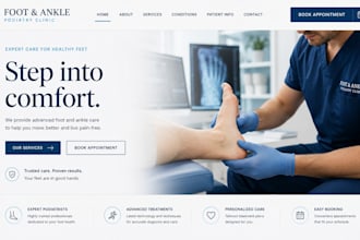 design wix podiatry clinic website squarespace foot treatment website