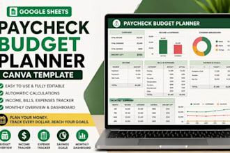 design google sheets budget planner paycheck budget spreadsheet canva template