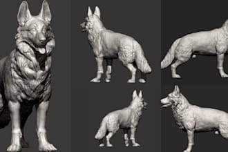 sculpt realistic 3d dog model in zbrush for 3d printing stl file 3d pet figurine
