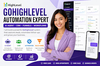 setup gohighlevel automation, ai agent, CRM and sales funnel
