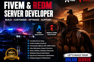 be your fivem server developer, redm server developer, redm vorp server
