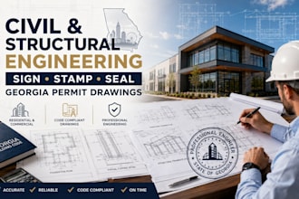 do signing, stamping and sealed of civil and structural drawings for ga
