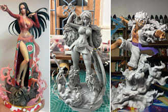 sculpt 3d print and paint your 3d anime figure statue stl printing
