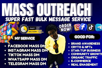 do instagram mass dm, facebook mass dm twitter mass dm telegram  whatsapp dms
