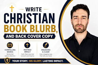 write your christian book blurb, back cover copy and book description