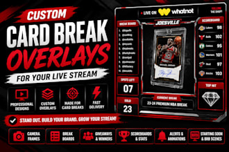 design custom card break overlays for your live stream