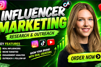 find instagram, tiktok and youtube influencer list, influencer research outreach