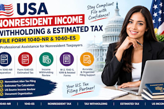 file USA nonresident income withholding estimated tax form 1040 nr 1040 es