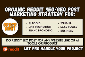 do reddit SEO post for any website link or ai tools product