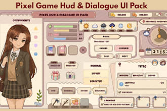 draw pixel ui icon, hud assets, game menus, gui icon, bar screen, loading screen