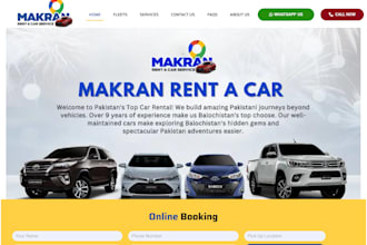 design professional car rental booking website for your business