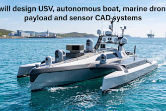 design usv, autonomous boat, marine drone, pa ylo ad and sensor cad