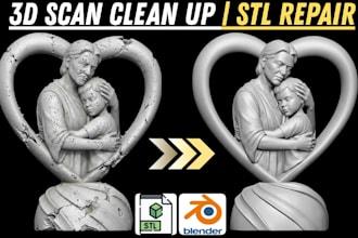 3d scan cleanup repair mesh fix error prepare stl file 3mf model for 3d printing