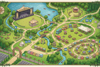 design custom event map, conference map exhibition and venue maps