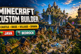 build minecraft castle base village spawn maps java bedrock custom world builder